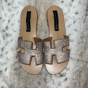Steve Madden Greece Hermes Dupe Sparkle Flat/Sandal